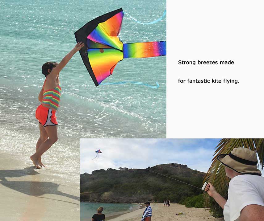 flying kites in Antigua